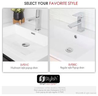 STYLISH Polished Chrome Pop-Up Bathroom Sink with Overflow Set of Two