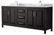80" Double Vanity, Espresso, White Carrara Marble Top, Undermount Square Sinks