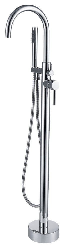 Givingtree Contemporary Floor Mount Tub Filler Trim, Chrome