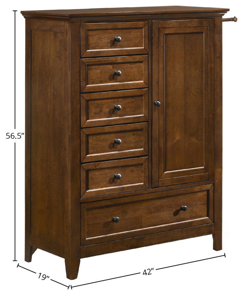 San Mateo Youth 6-Drawer Transitional-Style Tuscan Chifferobe, Tuscan