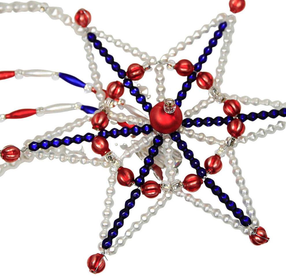 Santa Land Patriotic Shooting Star Ornament Clip On Tree Topper 21R1100 White