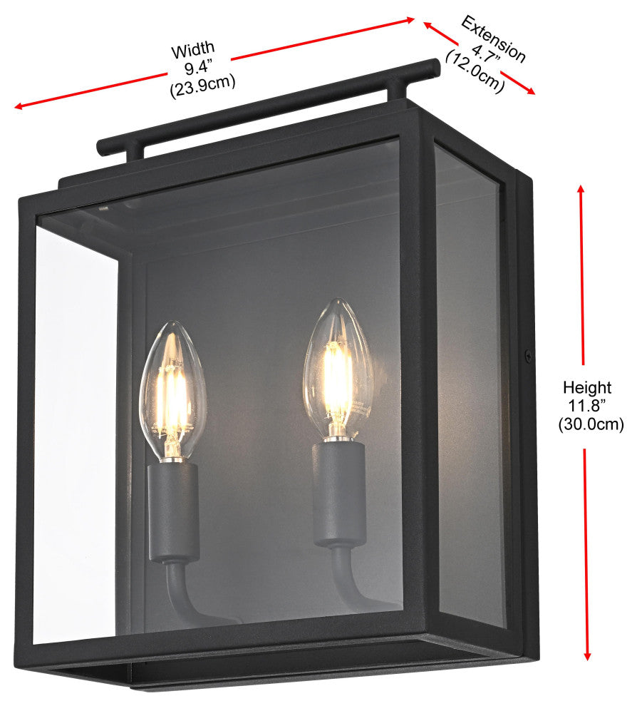 Home Living 9" Outdoor Wall Sconce, Black