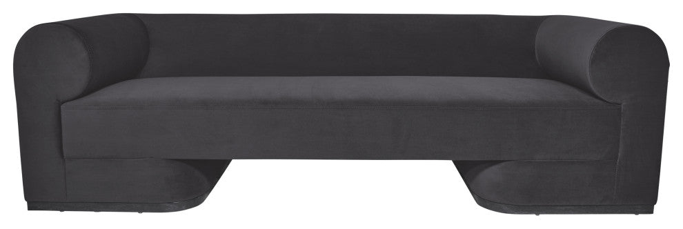 Modern Sofa - Black Oak Base, Gunmetal
