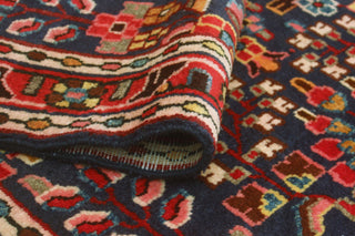 Fine Vintage Distressed Adriadna Red/Navy Runner, 3'3x12'7
