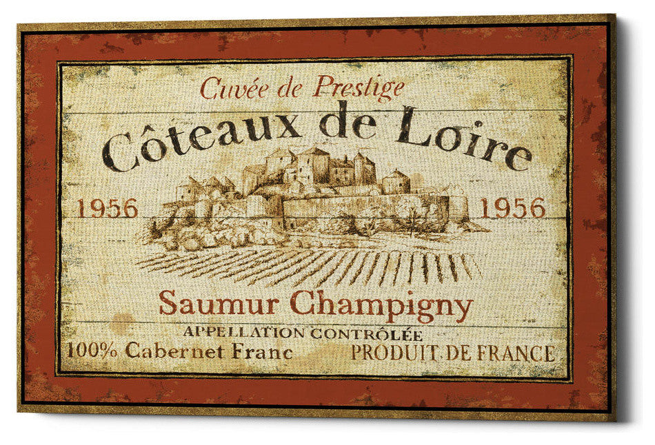 French Wine Label II' by Daphne Brissonnet, Giclee Canvas Wall Art, 34"x26"