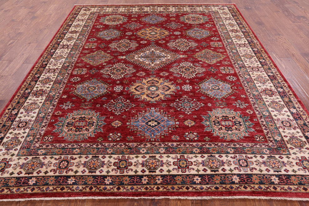 Super Kazak Geometric Handmade Rug 8' 5" X 9' 10" Q10610