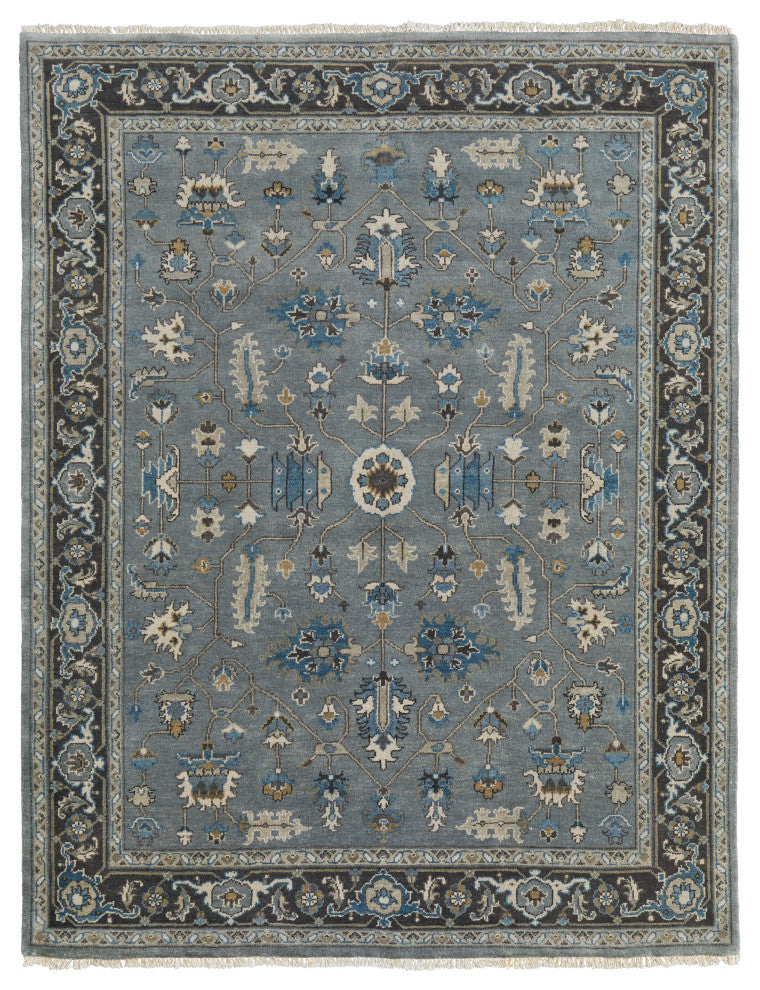 Weave & Wander Alden Rug, Steel/Chocolate, 7'9"x9'9"