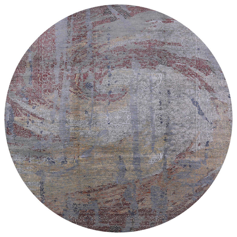 Ahgly Company Indoor Round Mid-Century Modern Area Rugs, 4' Round
