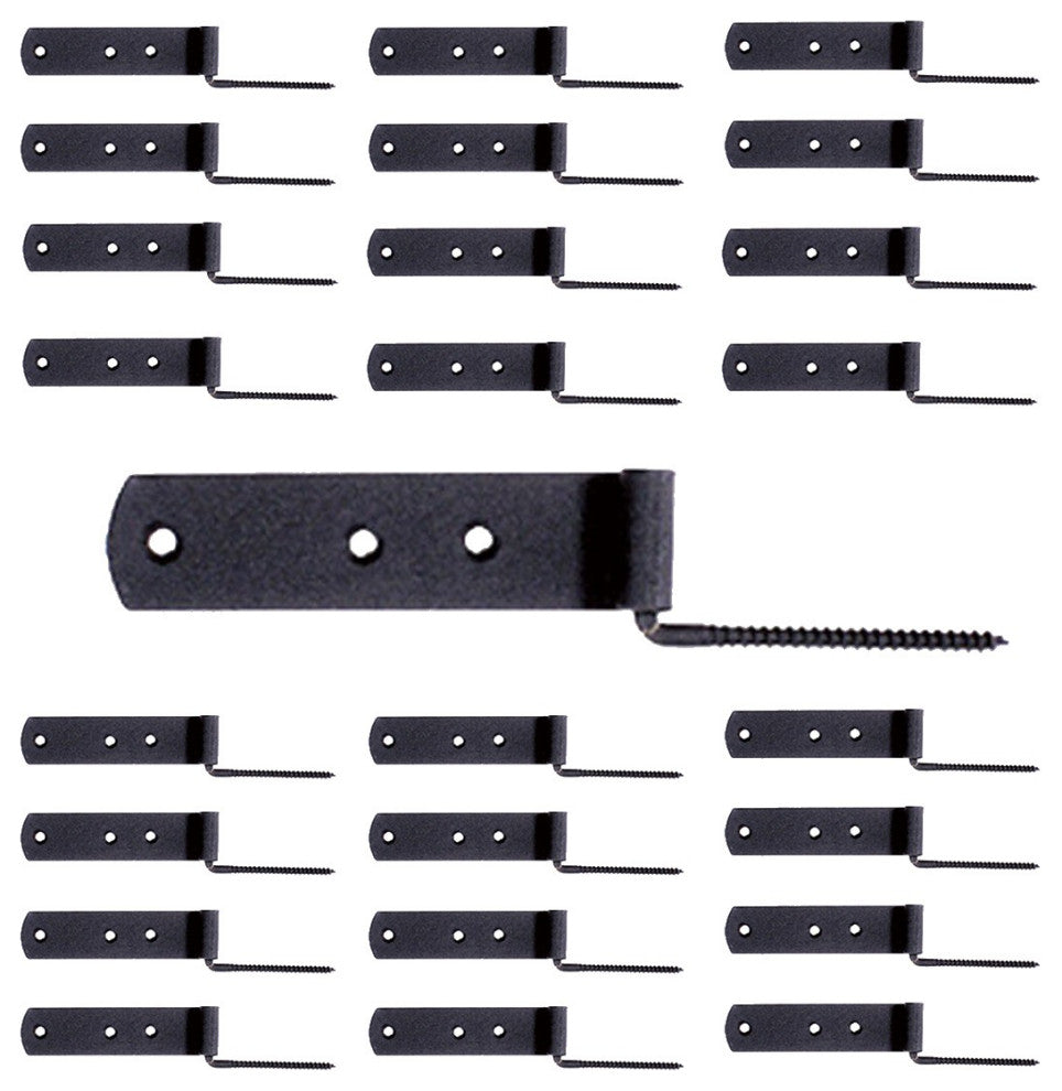 Black Shutter Gate Strap Hinge 4" L Galvanized Steel Wrought Iron Pack of 25