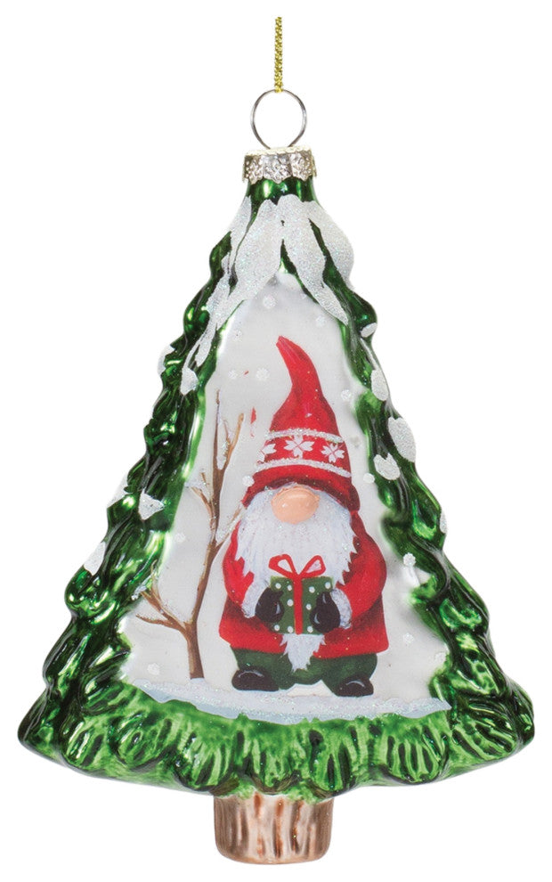 Gnome Pine Tree Ornament, 12-Piece Set