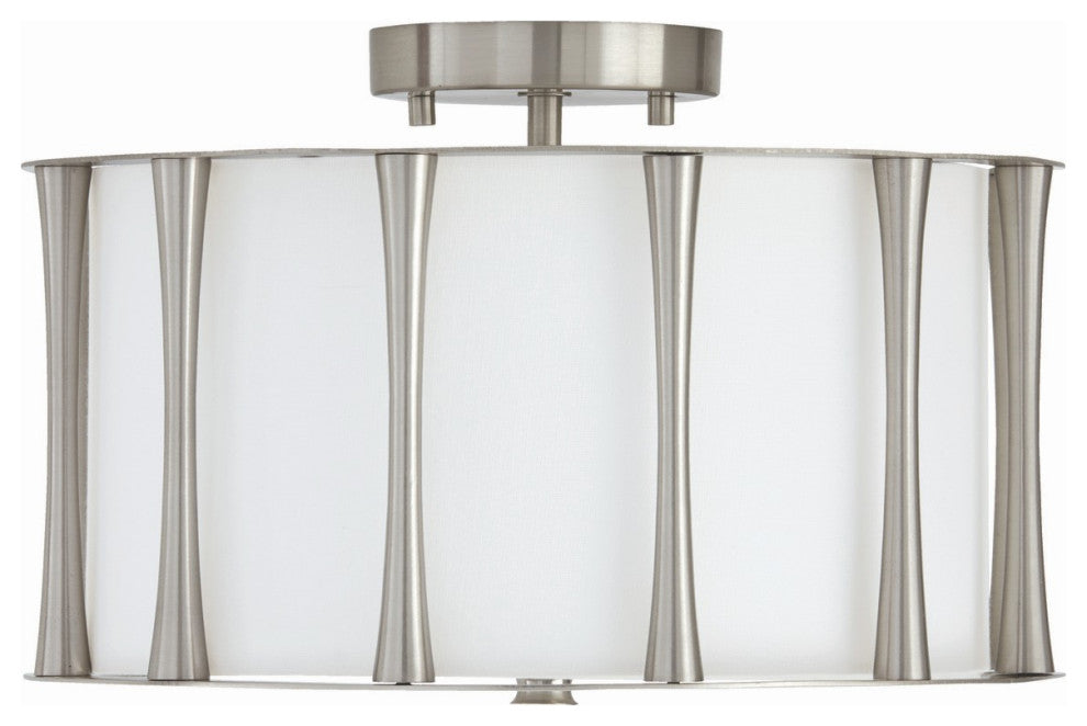 Bodie Three Light Semi-Flush Mount, Brushed Nickel