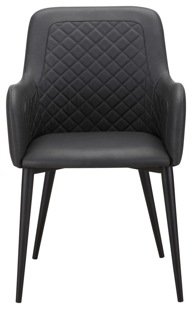 Cantata Dining Chair Mayon Black Vegan Leather, Set of 2