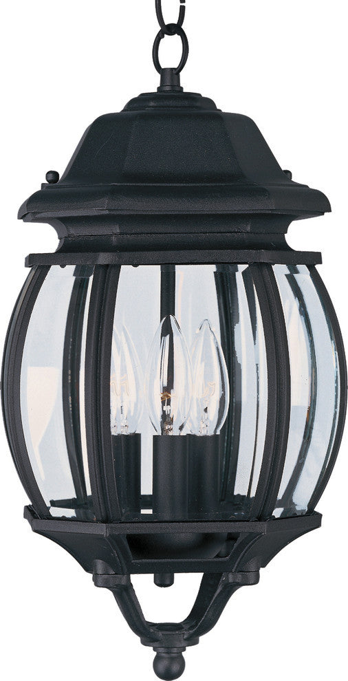 Maxim Crown Hill Three Light Outdoor Hanging Lantern 1036BK