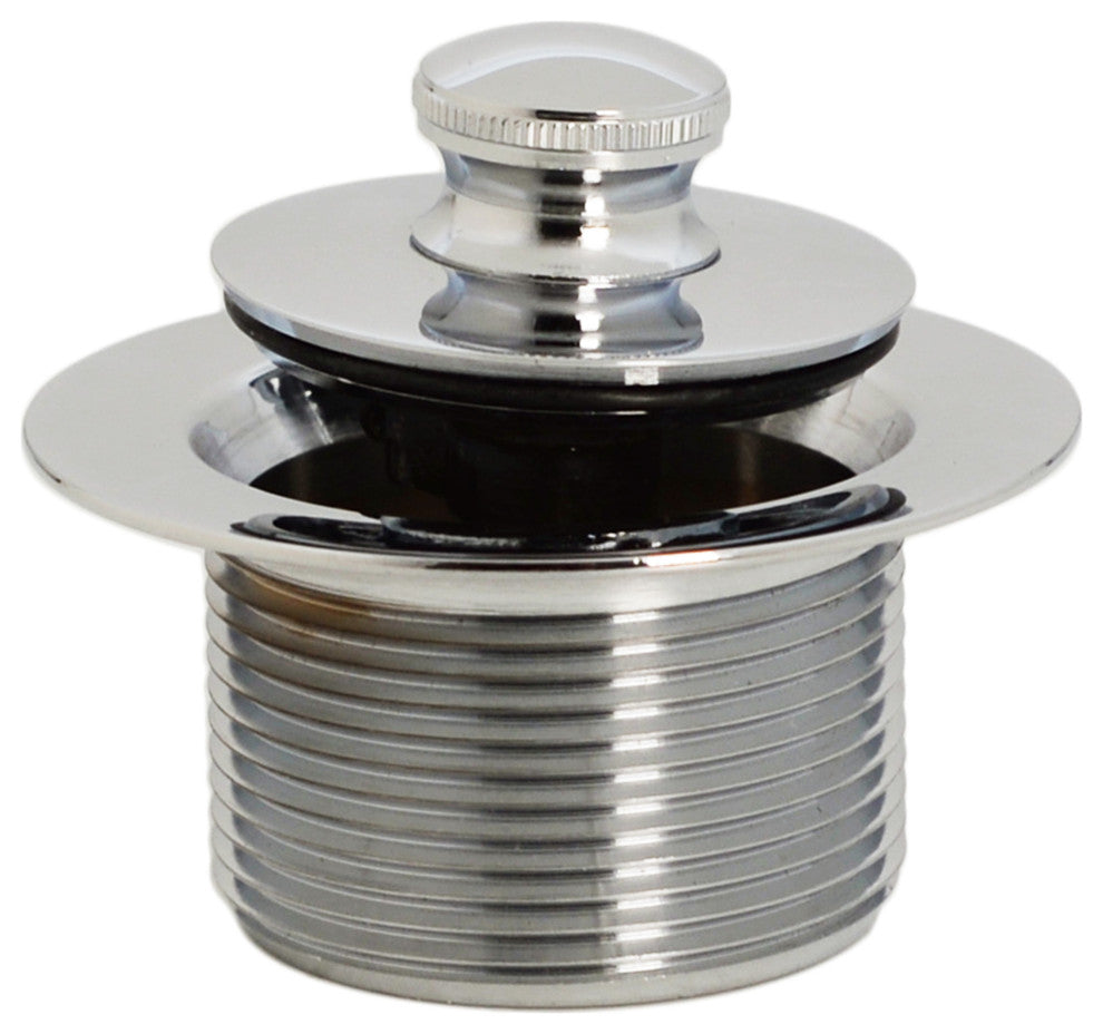 19 in. Solder In Brass Bath Tub Waste Drain Kit, Polished Nickel