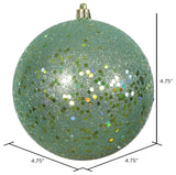 Vickerman 4.75" Seafoam Sequin Ball Ornament, 4 per Bag