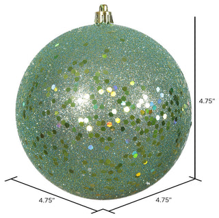 Vickerman 4.75" Seafoam Sequin Ball Ornament, 4 per Bag