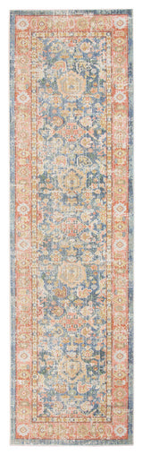 Century Reuda Runner, Blue, 2'6" x 8', Bordered