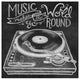 "Retro Record Player Chalk" Digital Paper Print by Mary Urban, 42"x42"