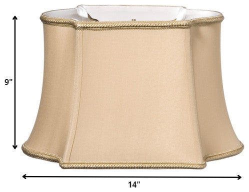 14" Vintage Gold Premium Oblong Shantung Lampshade