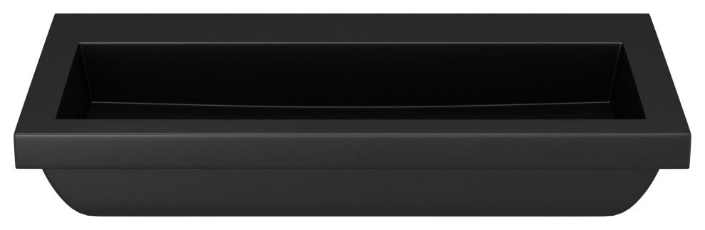Trough 3619 Bathroom Sink, Charcoal, No Faucet Holes