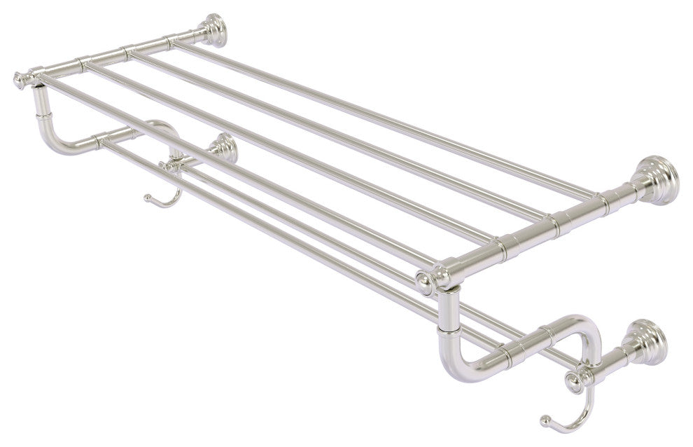Carolina 36" Towel Shelf with Double Towel Bar, Satin Nickel