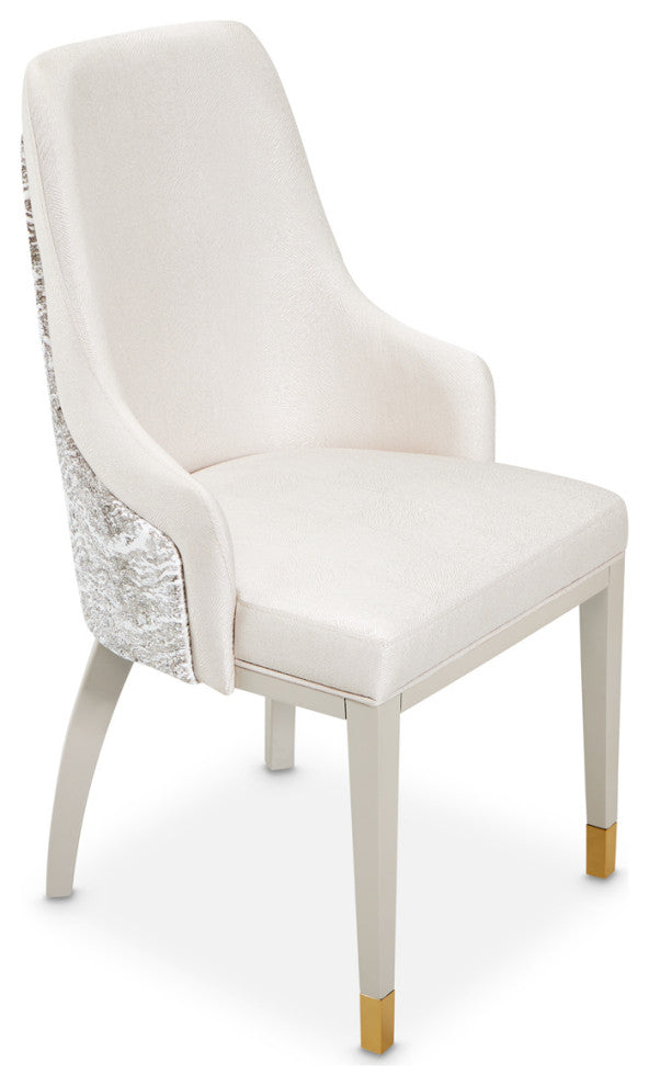 Carmela Dining Arm Chair, Set of 2, Shimmer Ivory