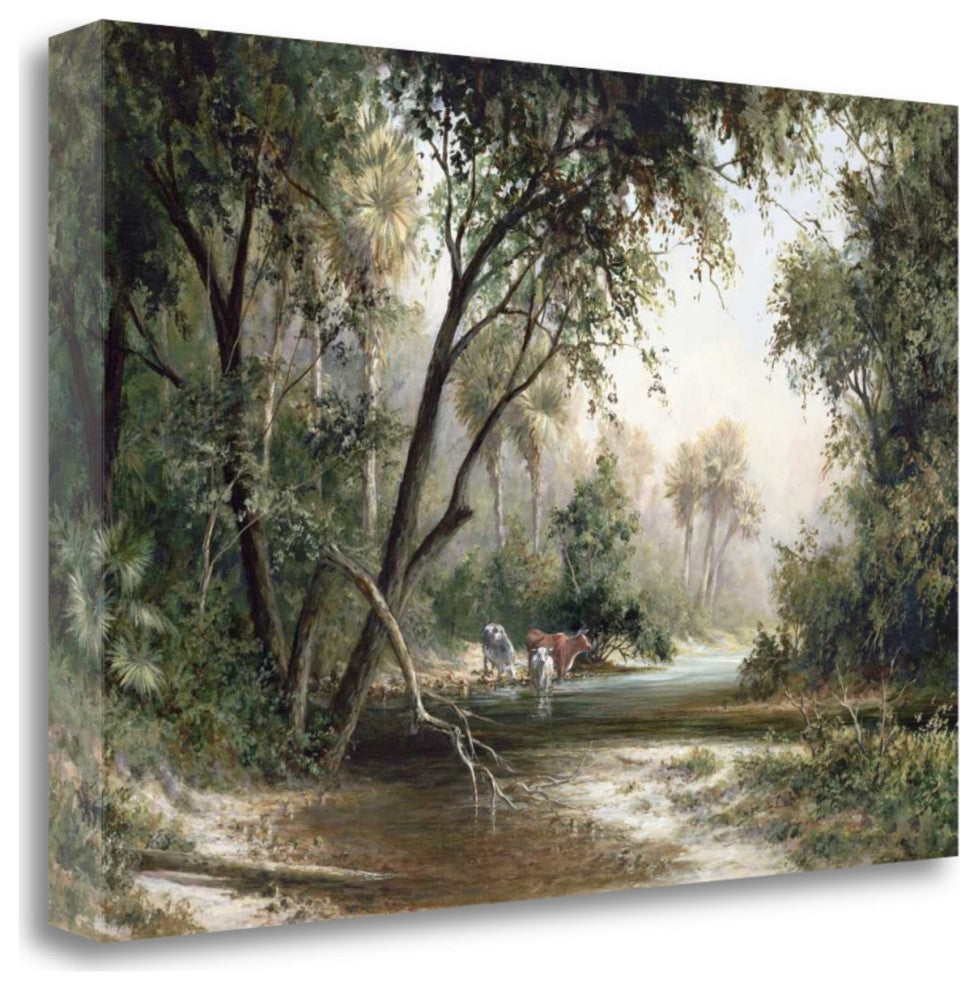 Animals at the Creek 1 Giclee Wrap Canvas Wall Art