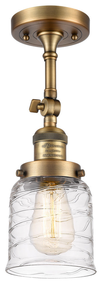 INNOVATIONS 201F-BB-G513 1-Light Semi-Flush Mount Brushed Brass