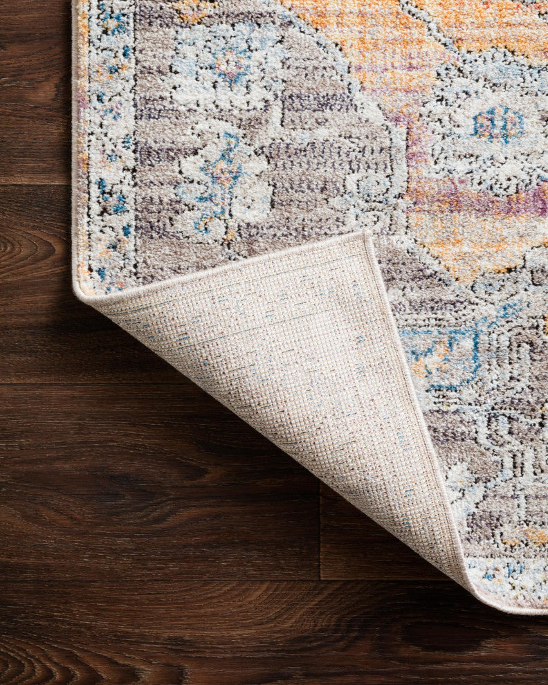 Polyester Pile Dante DN-06 Area Rug by Loloi II, Natural/Sunrise, 5'3"x7'2"