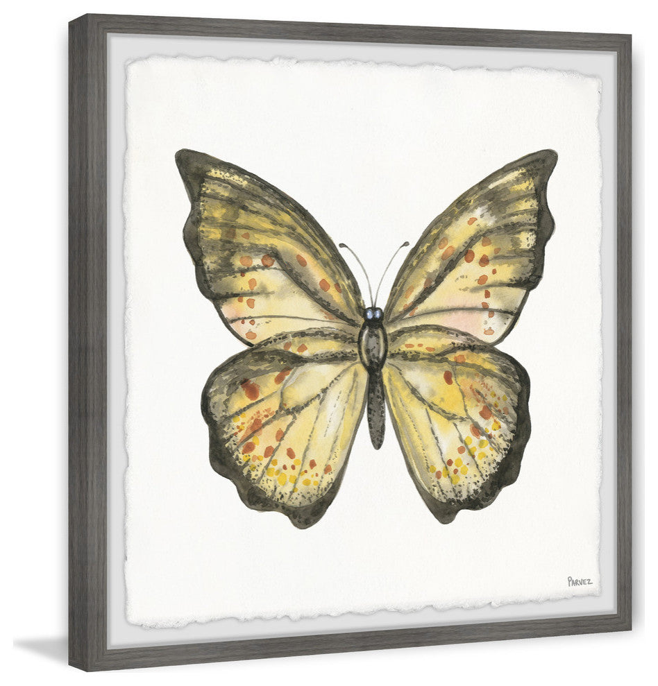 "Big Yellow Mariposa" Framed Painting Print, 12"x12", 12"x12"