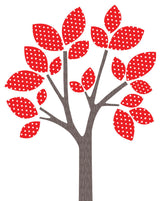 Modern Tree Fabric Wall Decals, Red