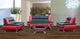 Magnolia 4-Piece Sofa Set With Coffee Table, Black and Red