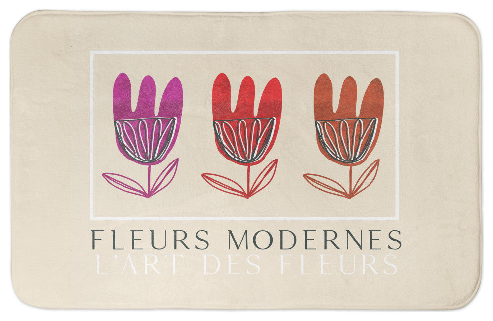 Fleurs Modernes 34x21 Bath Mat