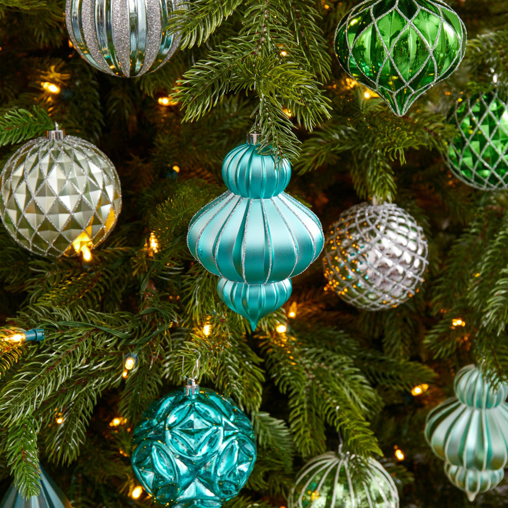 Nearly Natural Holiday Lux Shatterproof 12Count Christmas Tree Ornament Set100mm