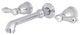 Kingston Brass Two-Handle Wall Mount Tub Faucet, Polished Chrome