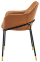 Dining Chair, Set of 2, Tan Black, Vegan Leather, Modern Bistro Hospitality