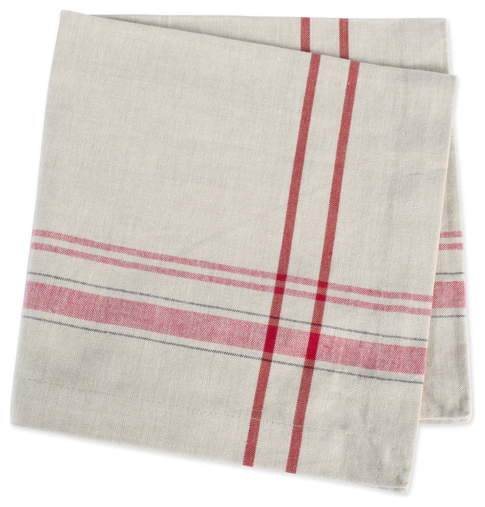 DII Red French Stripe Napkin, Set of 6