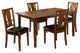 5 Piece Dining Set In Wood Brown