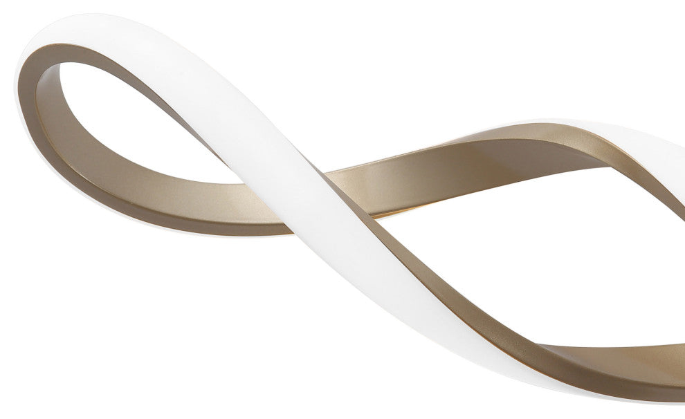 1-Light Modern Wavy Curved LED Vanity Light, Gold