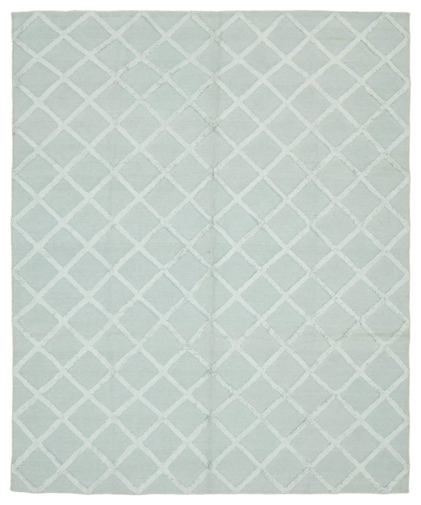 Rug N Carpet - Handwoven Modern Design 8' 0'' x 10' 0'' Wool Flatweave Kilim Rug