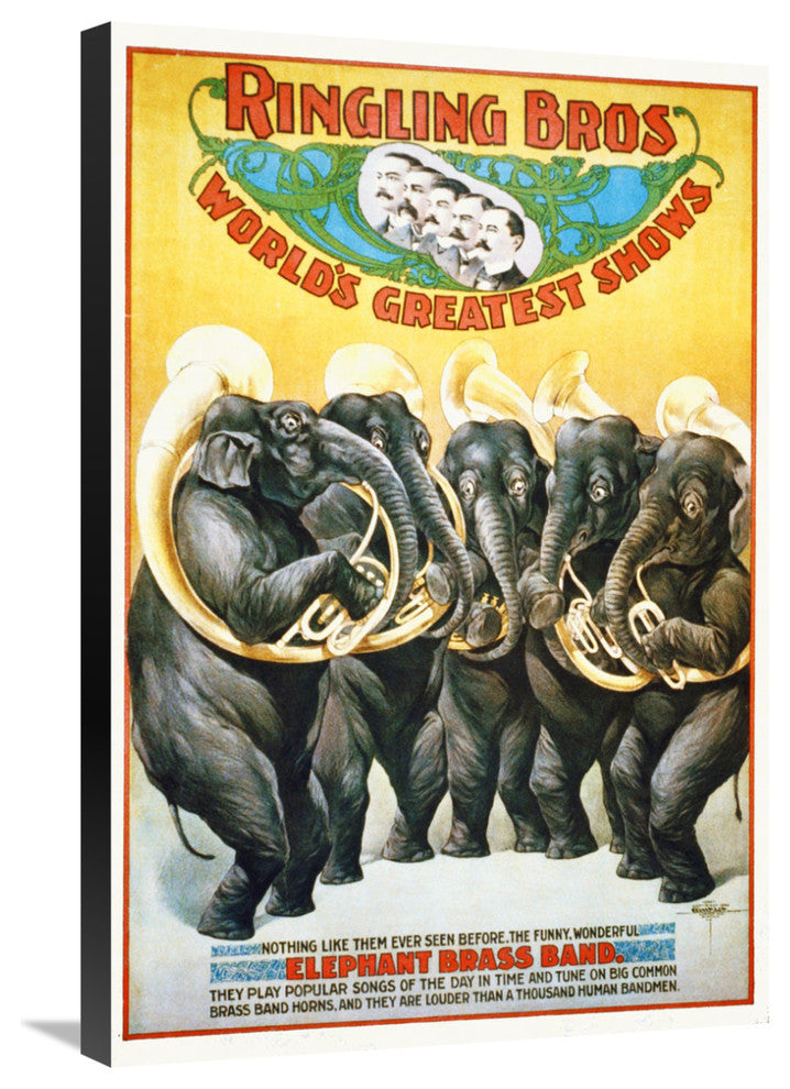 Ringling Bros, The Funny, Wonderful Elephant Brass Band, 1899, 20x30