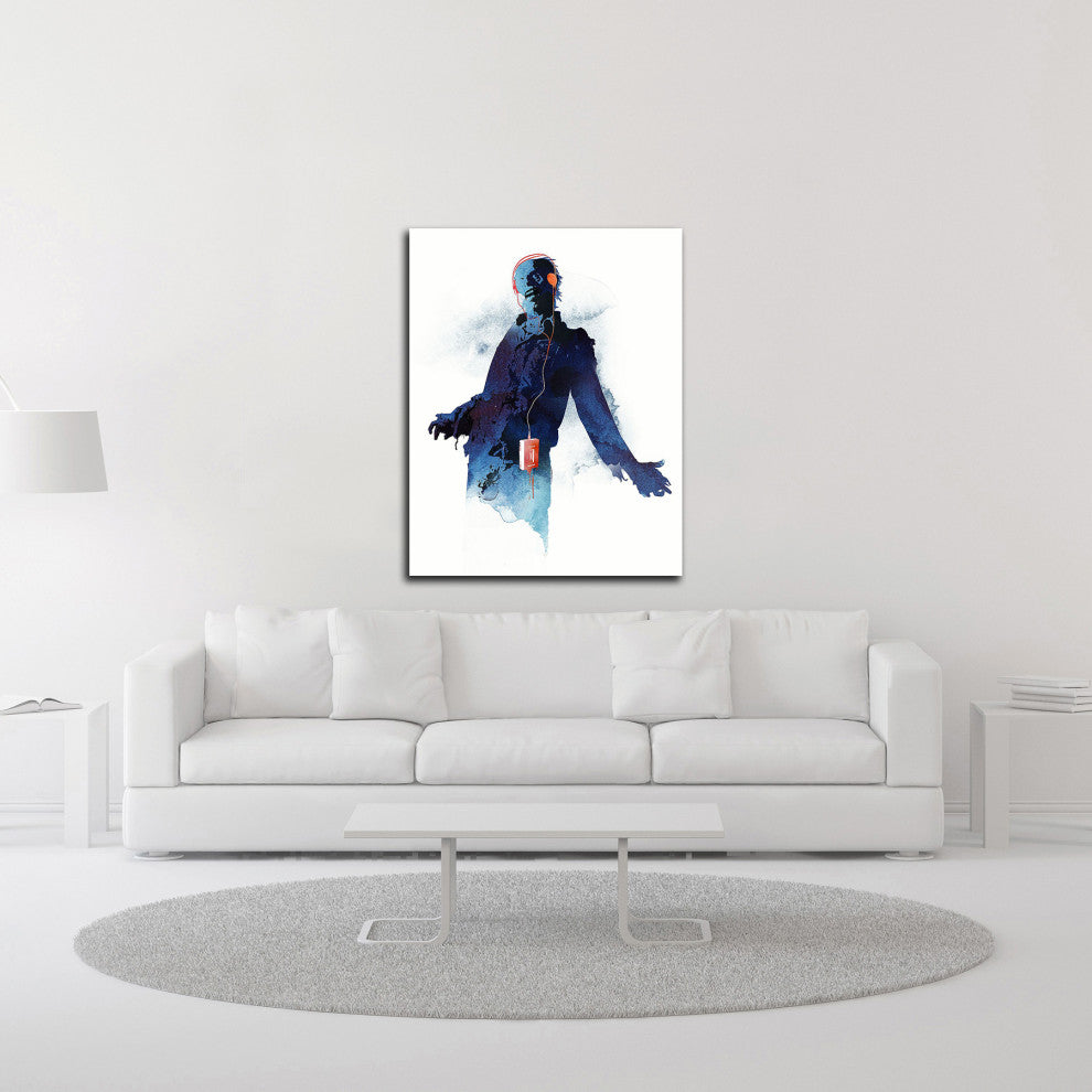 "Walkman Dead" by Robert Farkas, Print on Canvas, 16"x21"