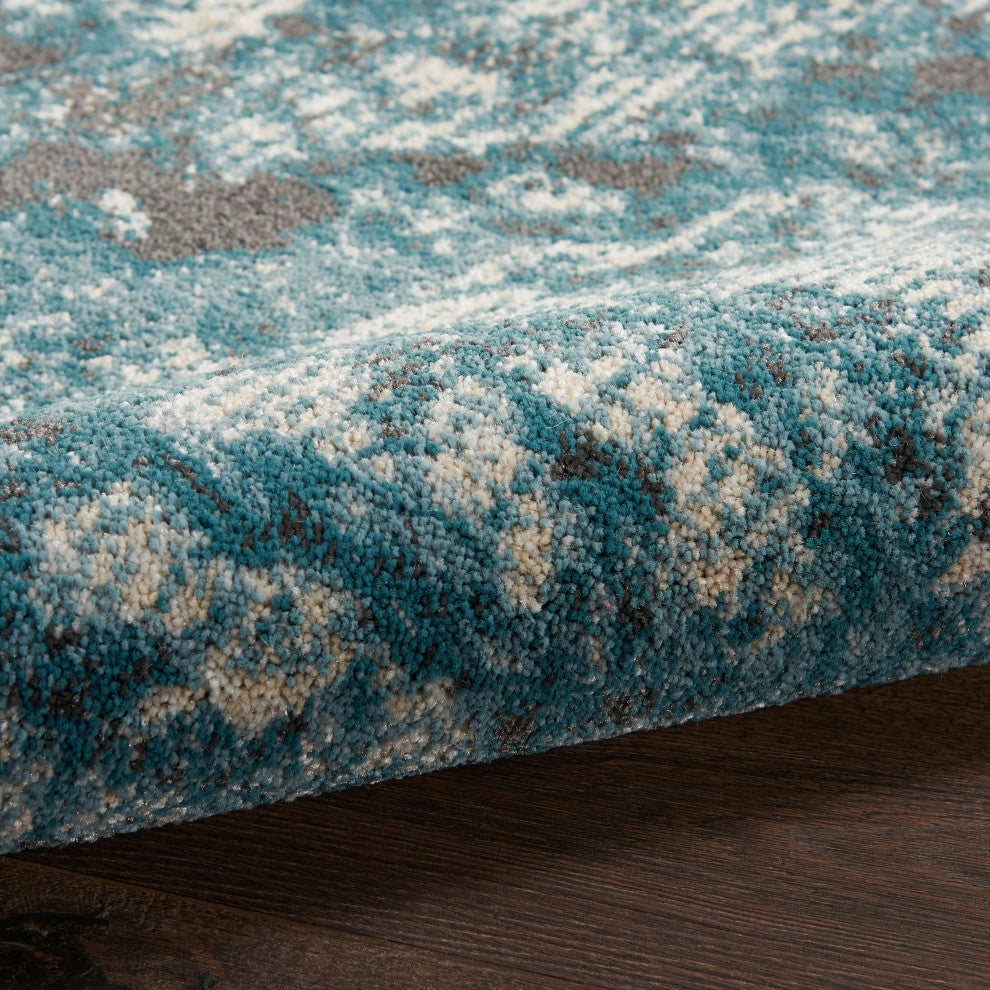 Nourison Maxell 9' x 12' Ivory/Teal Modern Indoor Area Rug