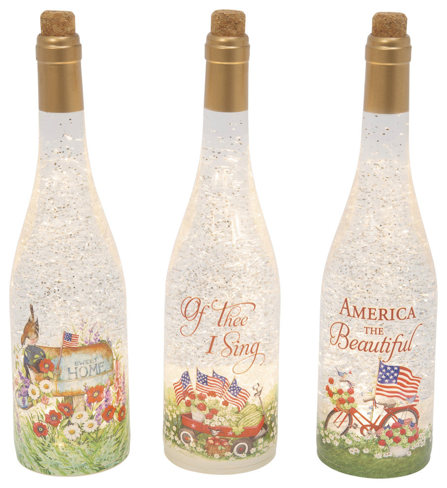 Set of 3, Assorted 12.5" Battery Operated Spinning Water Bottles