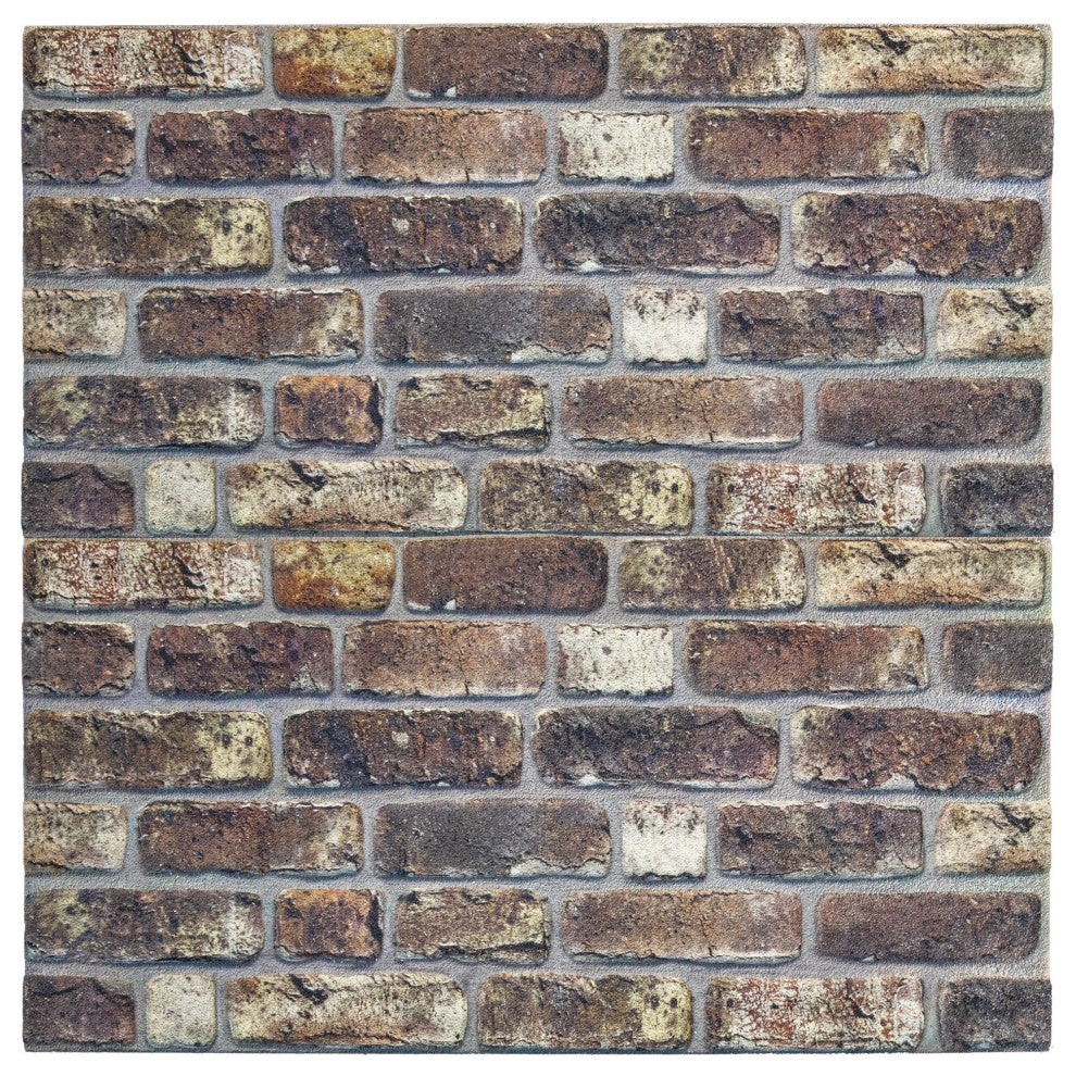 Faux Face Brick 3D Wall Panels, Gray Brown, Sample 10x10"