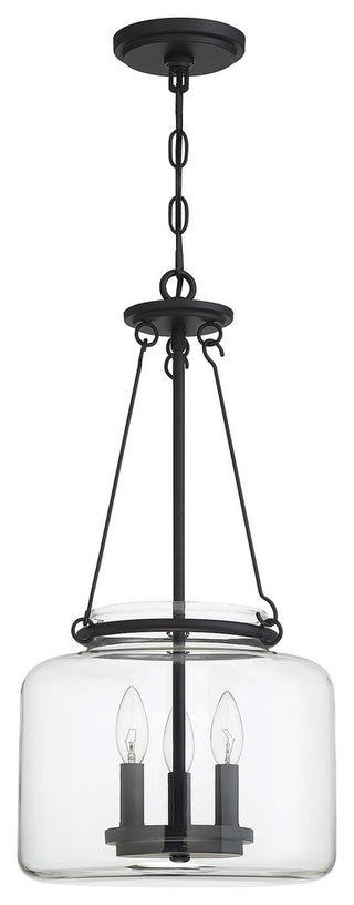 Akron 3-Light Pendant, Matte Black