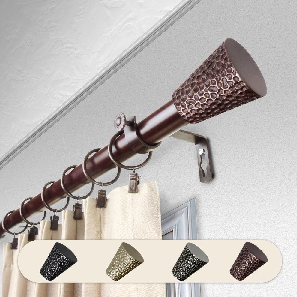 Maira 1" Curtain Rod, Bronze, 28-48"