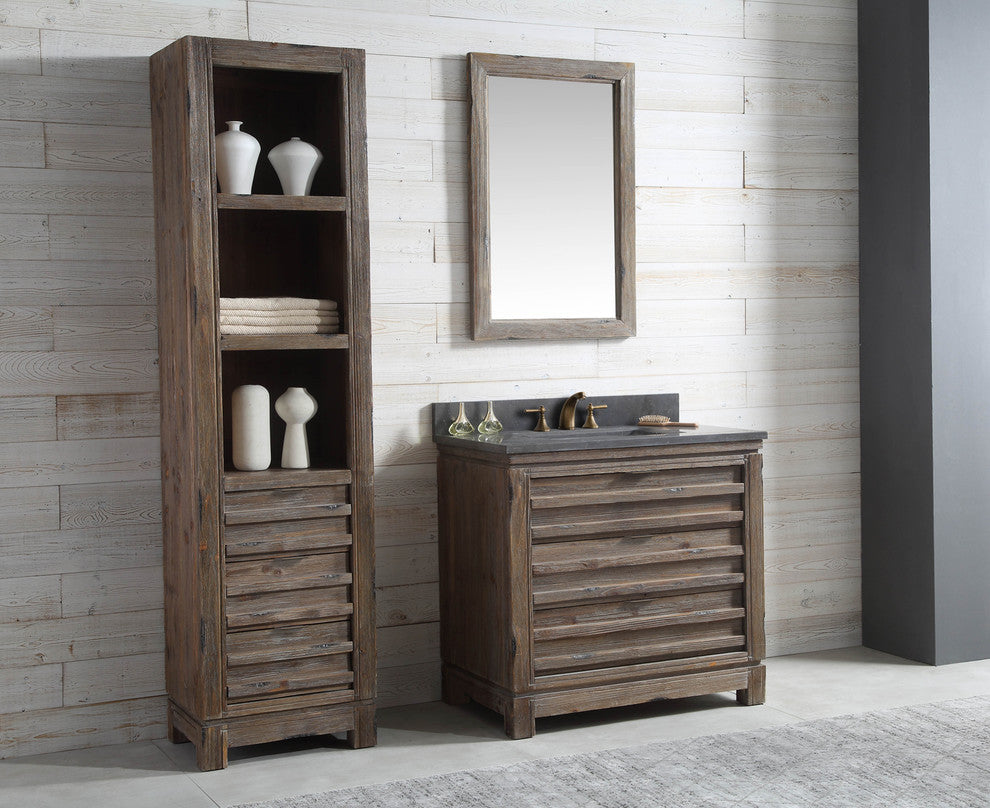 Legion Furniture Single Sink Vanity, Rustic Brown, 36"