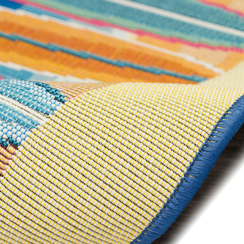 Esencia Surf Break Indoor/Outdoor Mat Blue 1'11"x4'11"