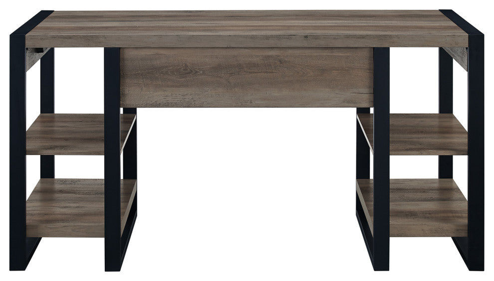 60" Wood Computer Desk, Gray Wash